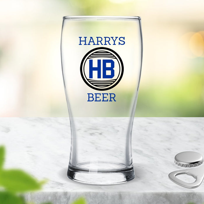 Initial Coloured Standard Beer Glass