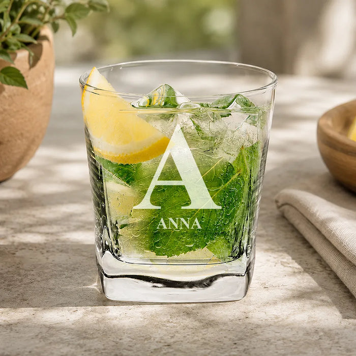 Letter Engraved Tumbler Glass