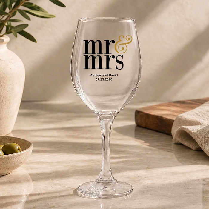 Married Coloured Wine Glass