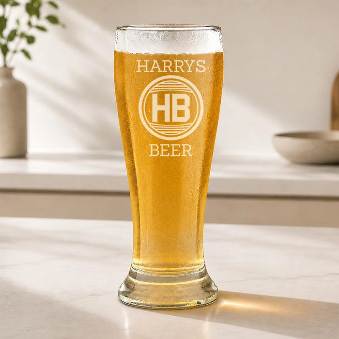 Monogram Engraved Premium Beer Glass