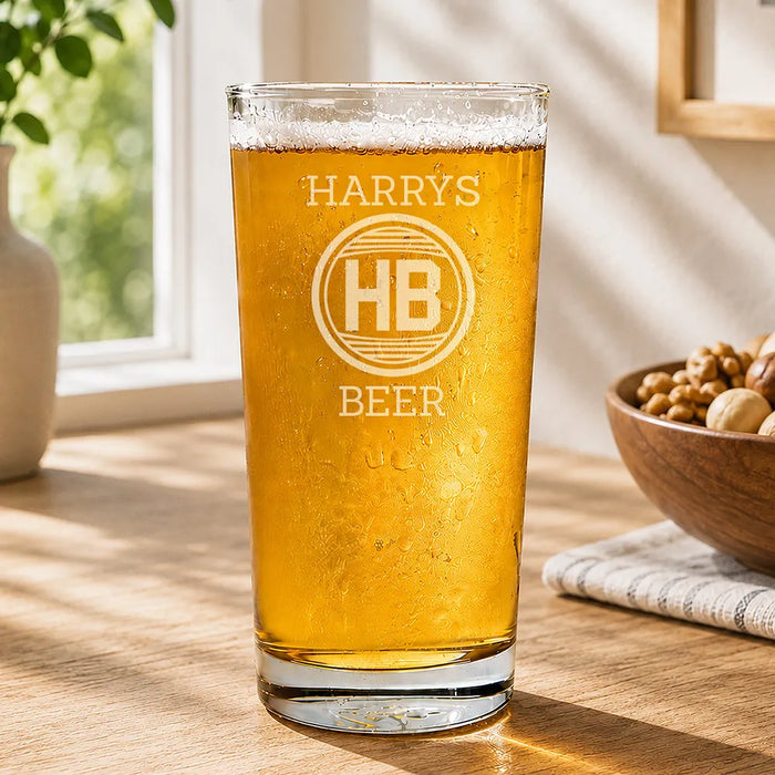 Monogram Engraved Pint Glass
