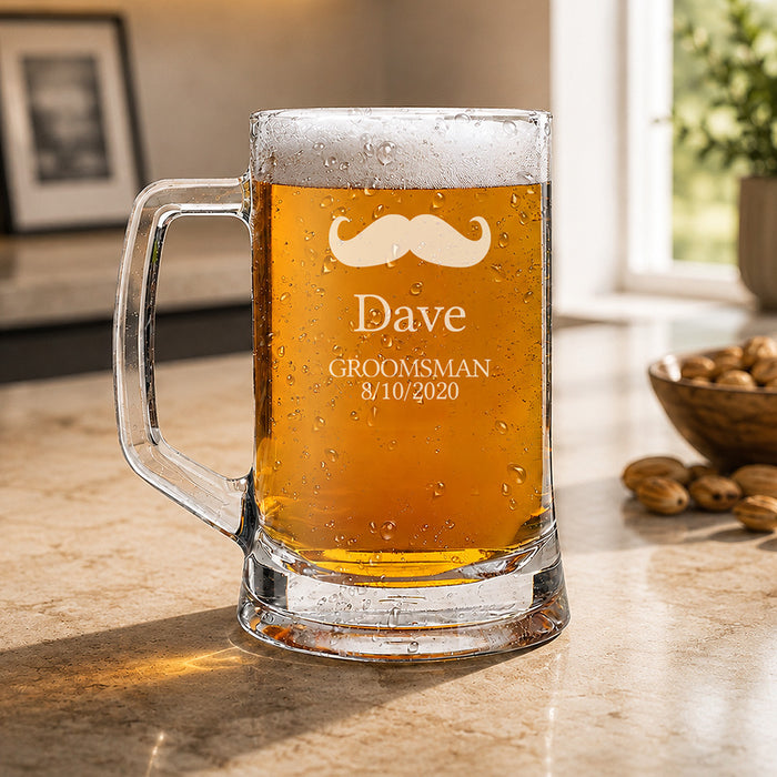 Moustache Glass Beer Mug