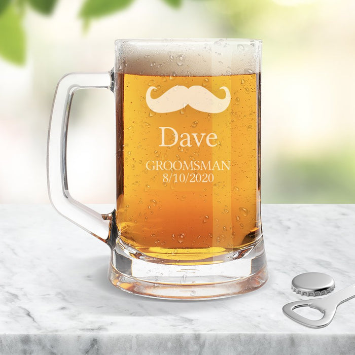 Moustache Glass Beer Mug