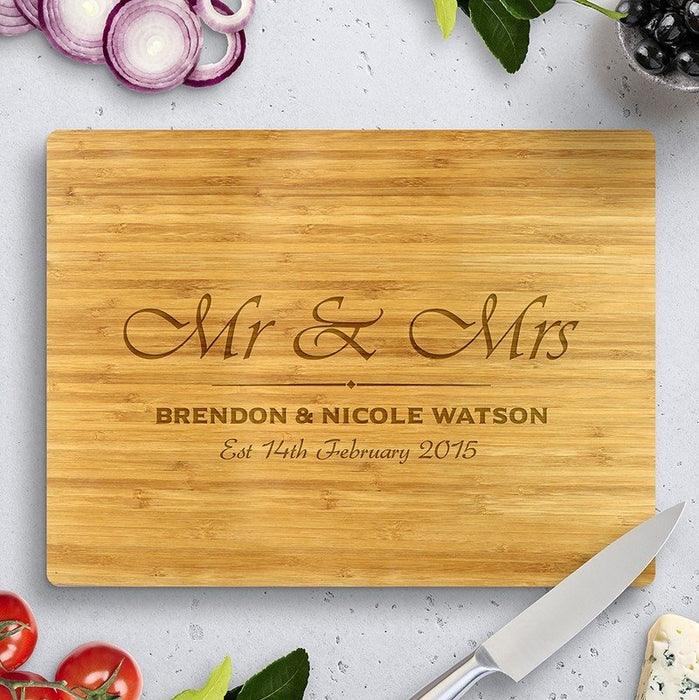 Mr & Mrs Bamboo Cutting Board