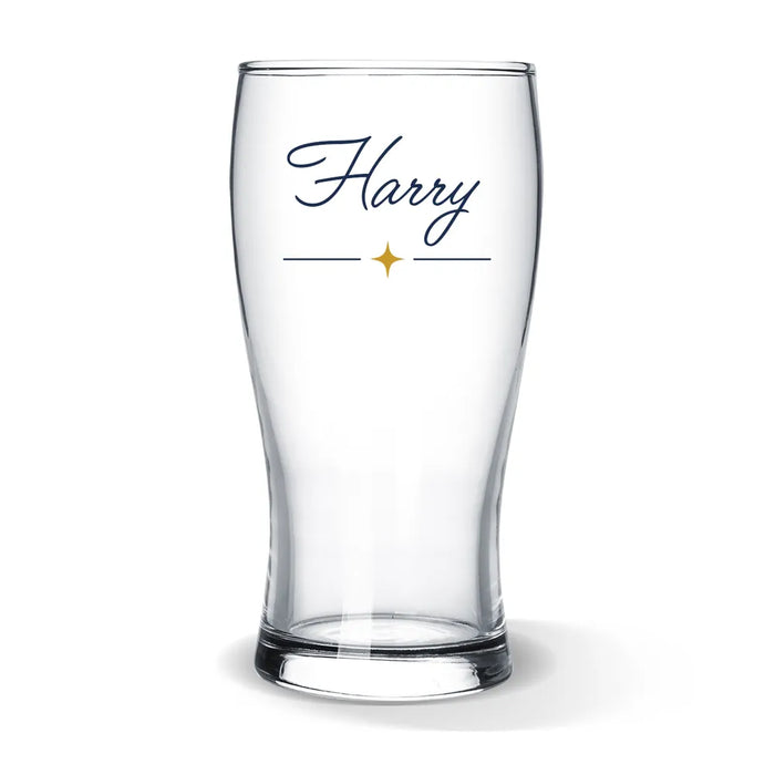 Name Script Coloured Standard Beer Glass