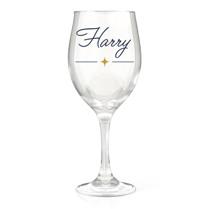 Name Script Coloured Wine Glass