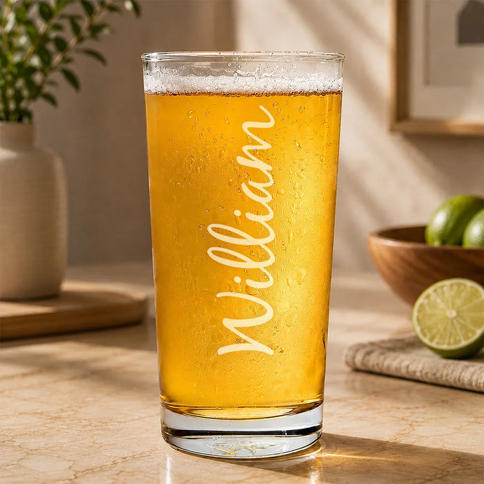 Name Vertical Engraved Pint Glass