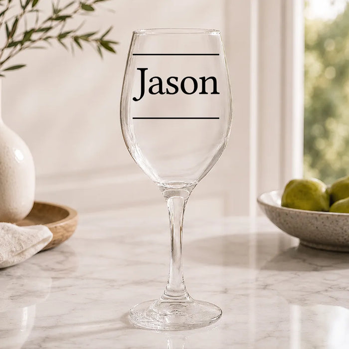 Name Coloured Wine Glass