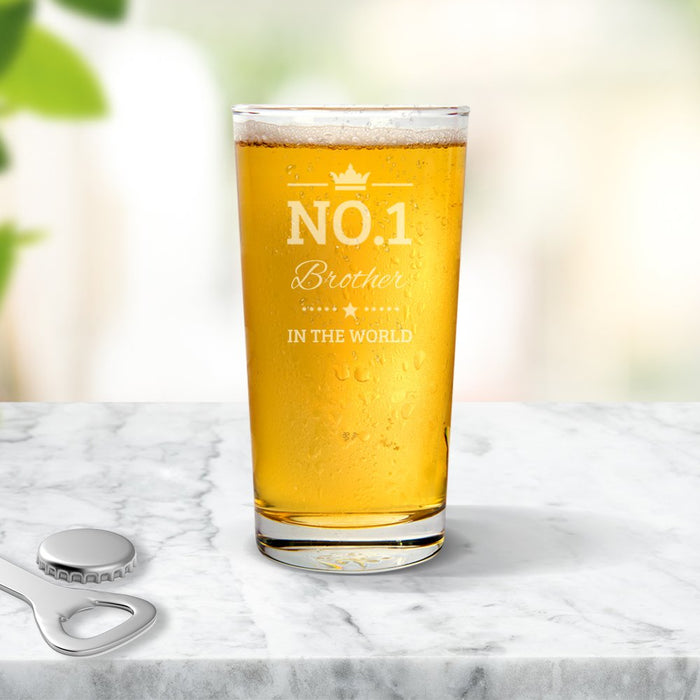 No. 1 Engraved Pint Glass