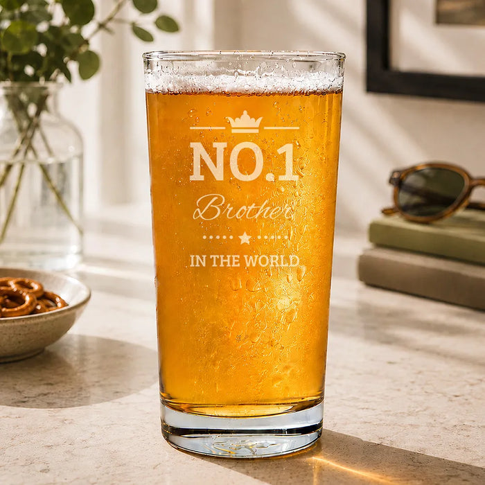 No. 1 Engraved Pint Glass