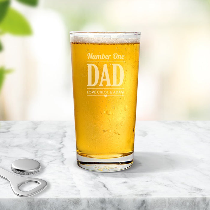 Number 1 Dad Engraved Pint Glass