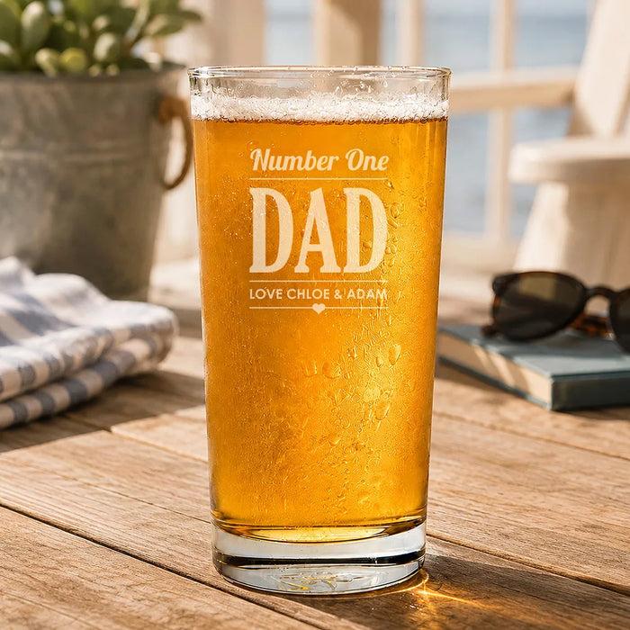Number 1 Dad Engraved Pint Glass