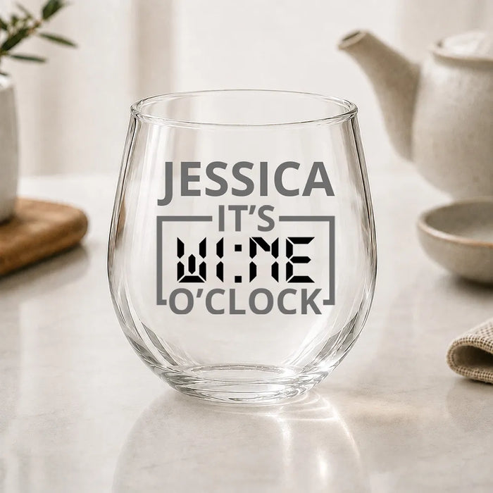 O'Clock Coloured Stemless Wine Glass