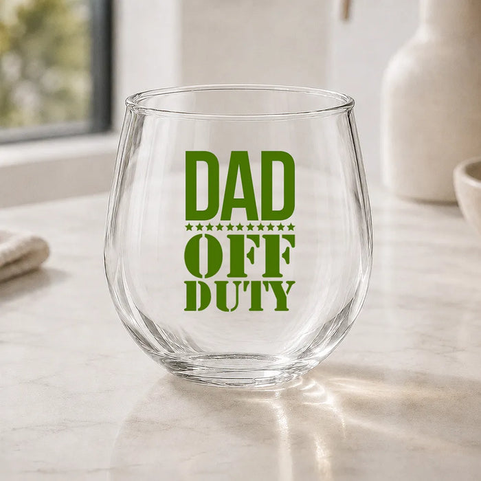 Off Duty Coloured Stemless Wine Glass