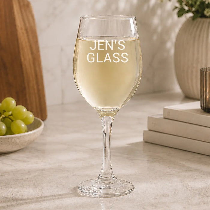 Person's Engraved Wine Glass