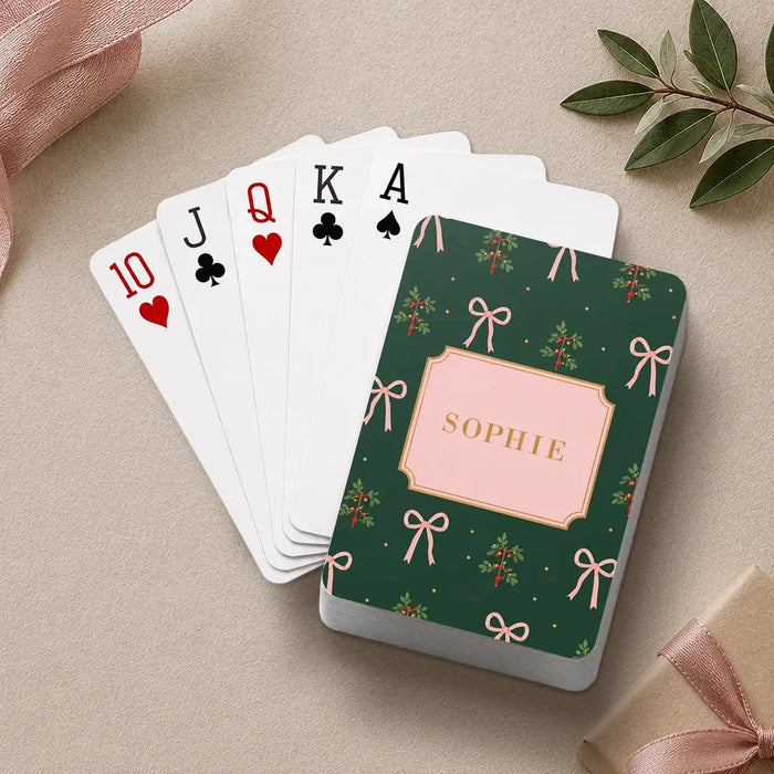 Christmas Bow Playing Cards