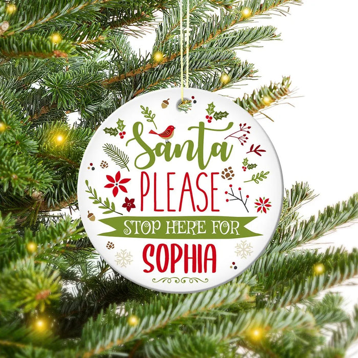 Please Stop Round Porcelain Ornament