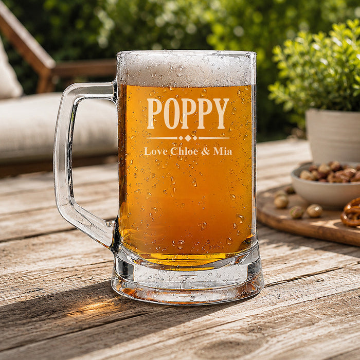 Poppy Glass Beer Mug