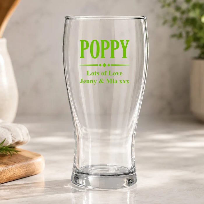 Poppy Coloured Standard Beer Glass