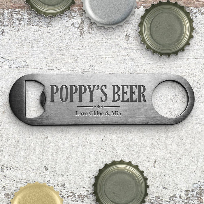 Poppy's Engraved Metal Bottle Opener