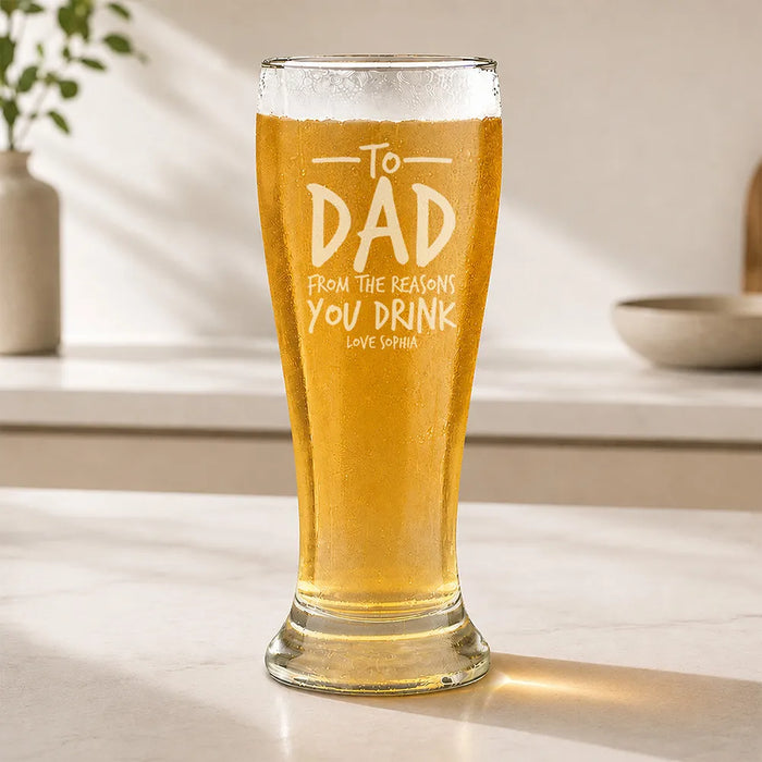 Reasons You Drink Engraved Premium Beer Glass