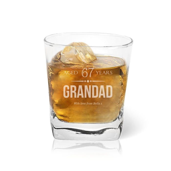 Aged Engraved Tumbler Glass