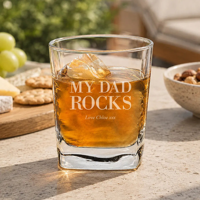 Rocks Engraved Tumbler Glass
