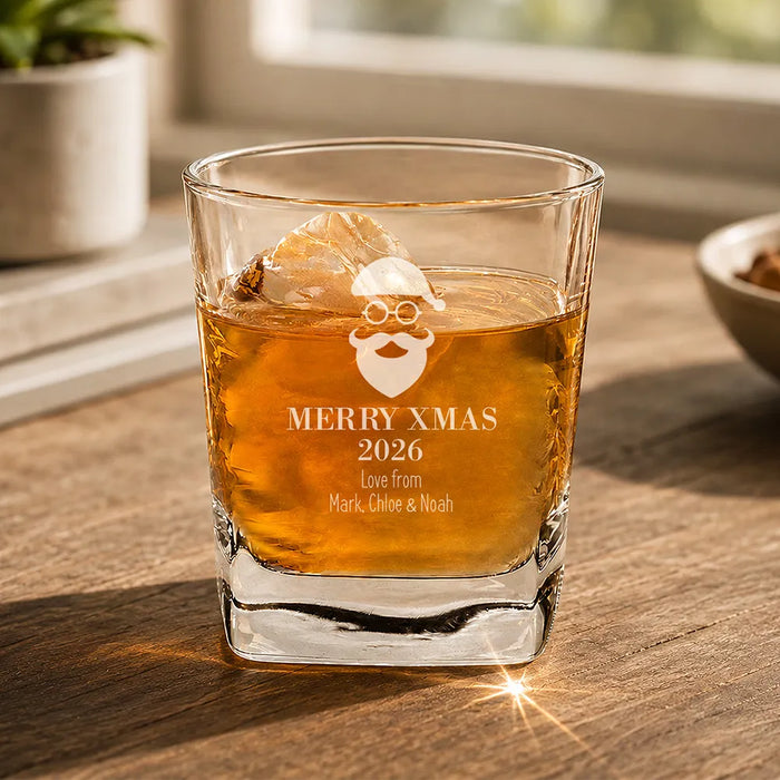 Santa Engraved Tumbler Glass