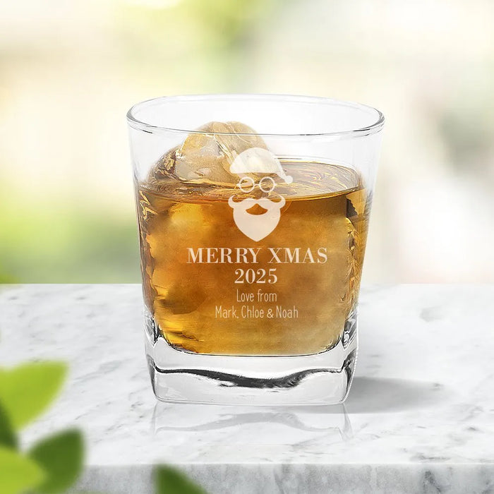 Santa Engraved Tumbler Glass