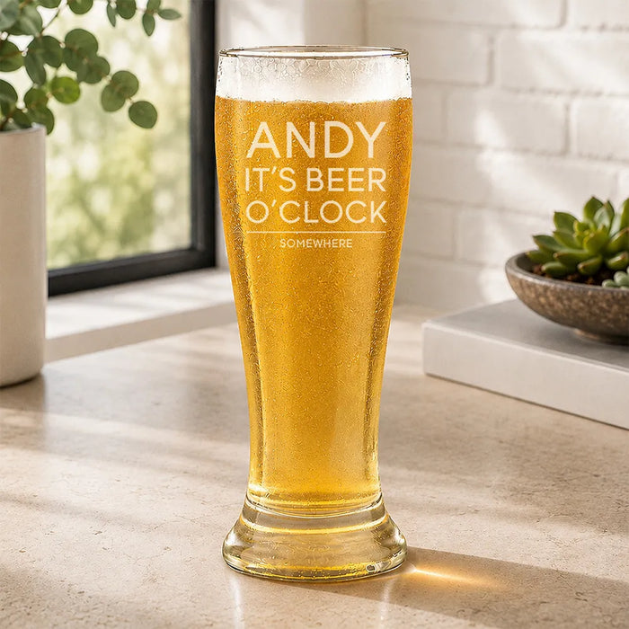 Somewhere Engraved Premium Beer Glass