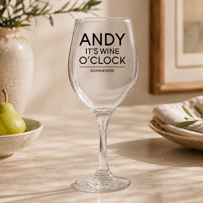 Somewhere Coloured Wine Glass