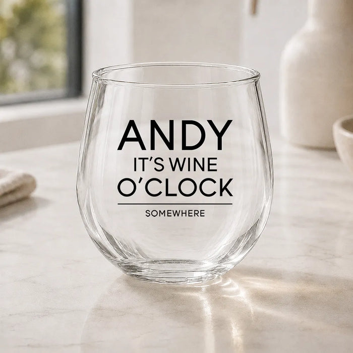 Somewhere Coloured Stemless Wine Glass