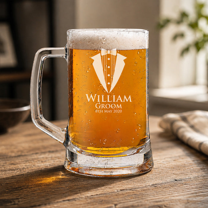 Suit Glass Beer Mug