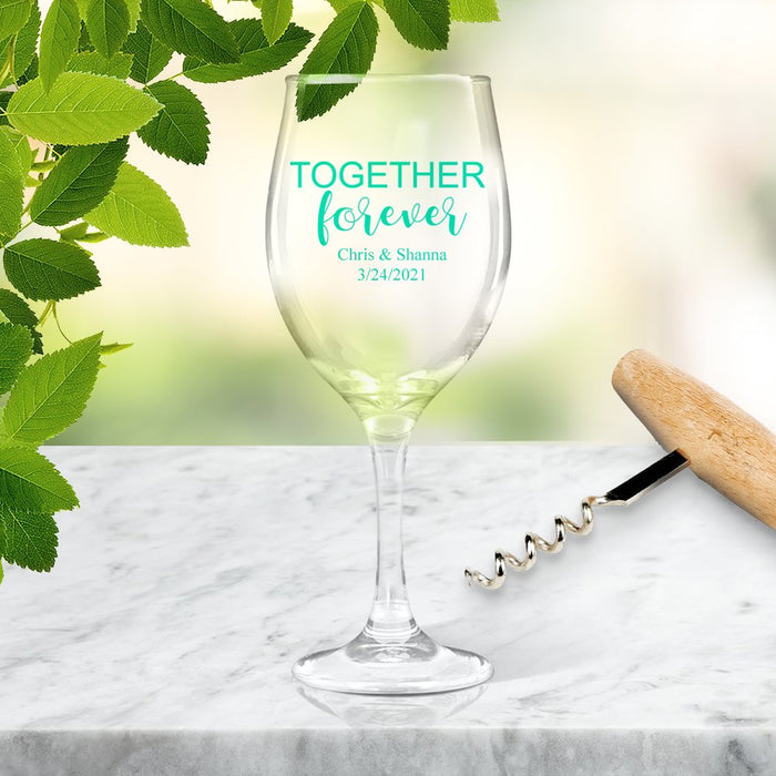 Together Forever Coloured Wine Glass