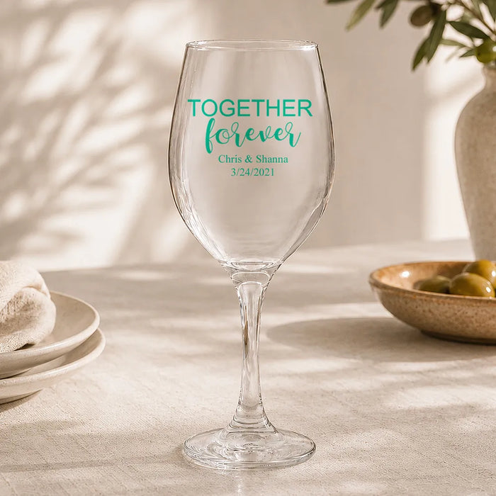 Together Forever Coloured Wine Glass