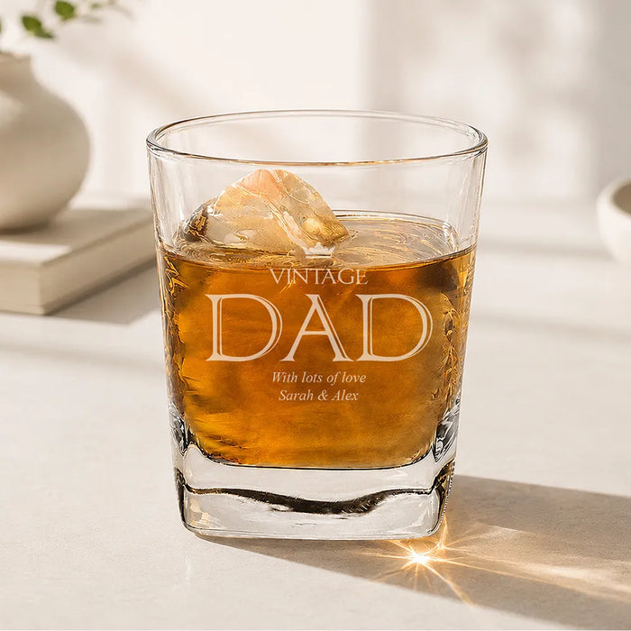 Vintage Engraved Tumbler Glass