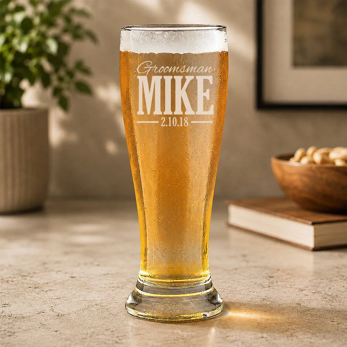Wedding Engraved Premium Beer Glass