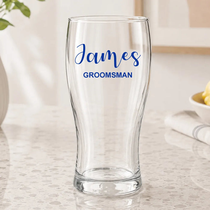 Groomsman Coloured Standard Beer Glass