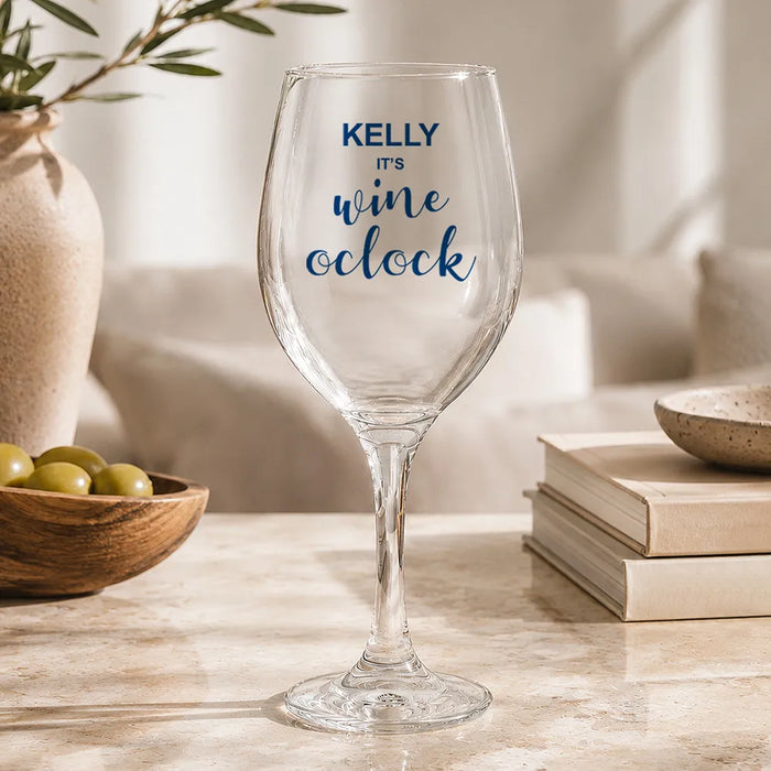 Wine Time Coloured Wine Glass