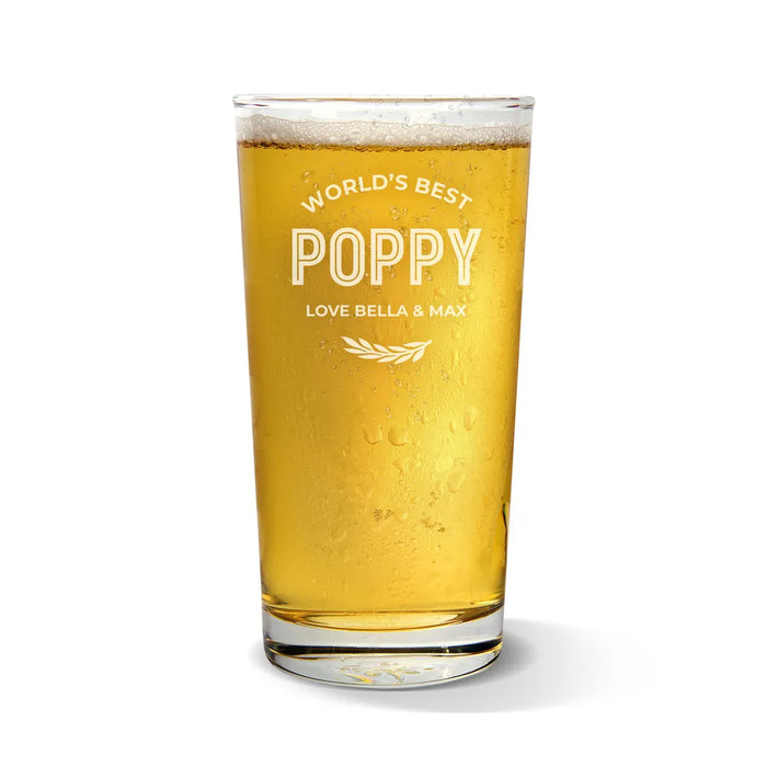 World's Best Classic Engraved Pint Glass