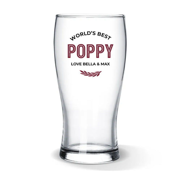 World's Best Classic Coloured Standard Beer Glass