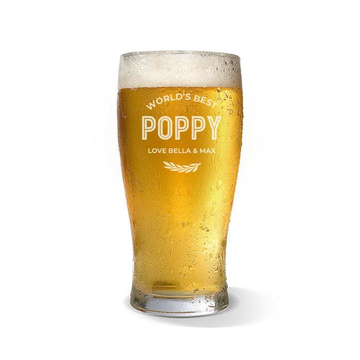 World's Best Classic Engraved Standard Beer Glass