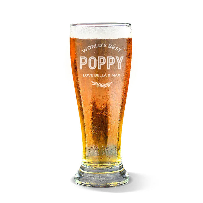World's Best Classic Engraved Premium Beer Glass