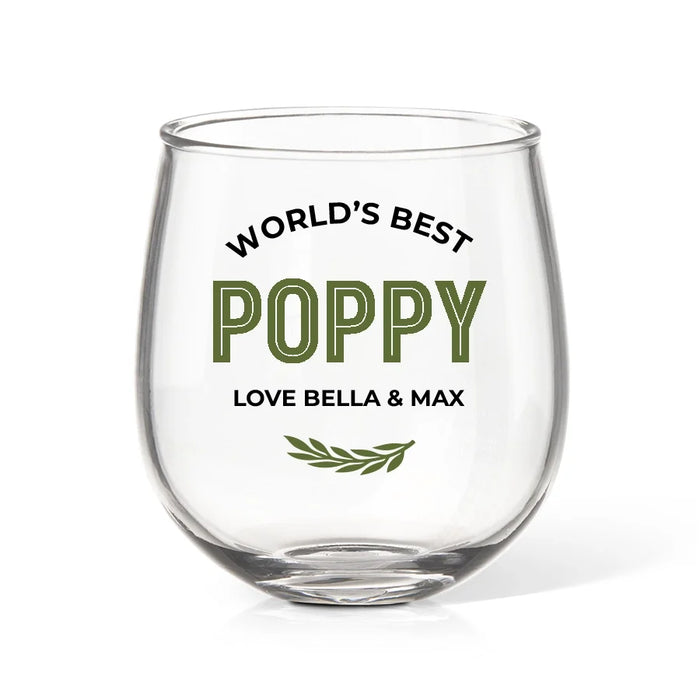 World's Best Classic Coloured Stemless Wine Glass