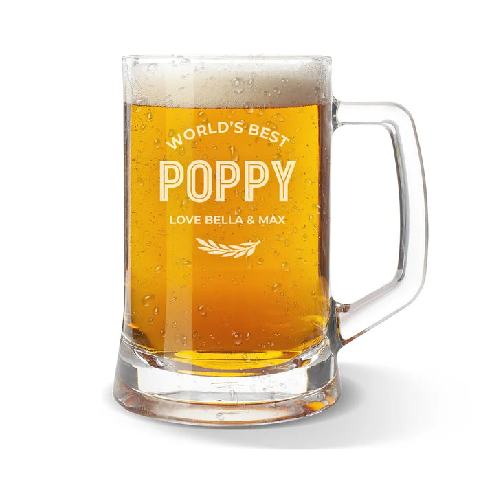 World's Best Classic Glass Beer Mug