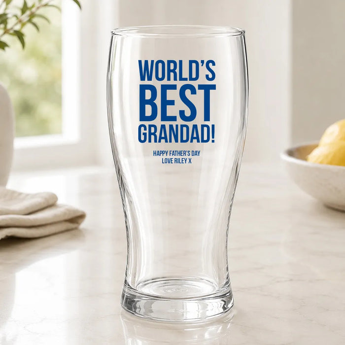 Best Grandad Coloured Standard Beer Glass