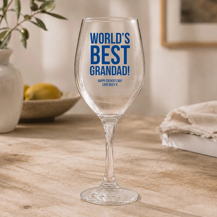 Best Grandad Coloured Wine Glass