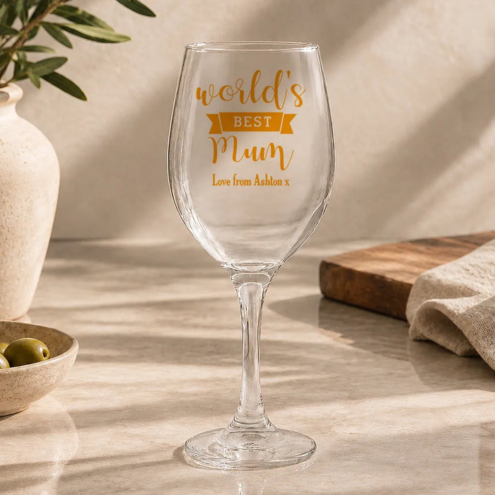 Best Mum Coloured Wine Glass