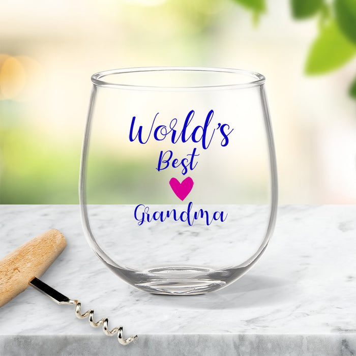 World's Best Coloured Stemless Wine Glass