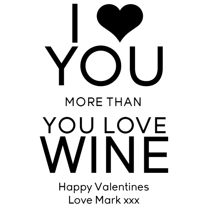 Love You Engraved Wine Glass